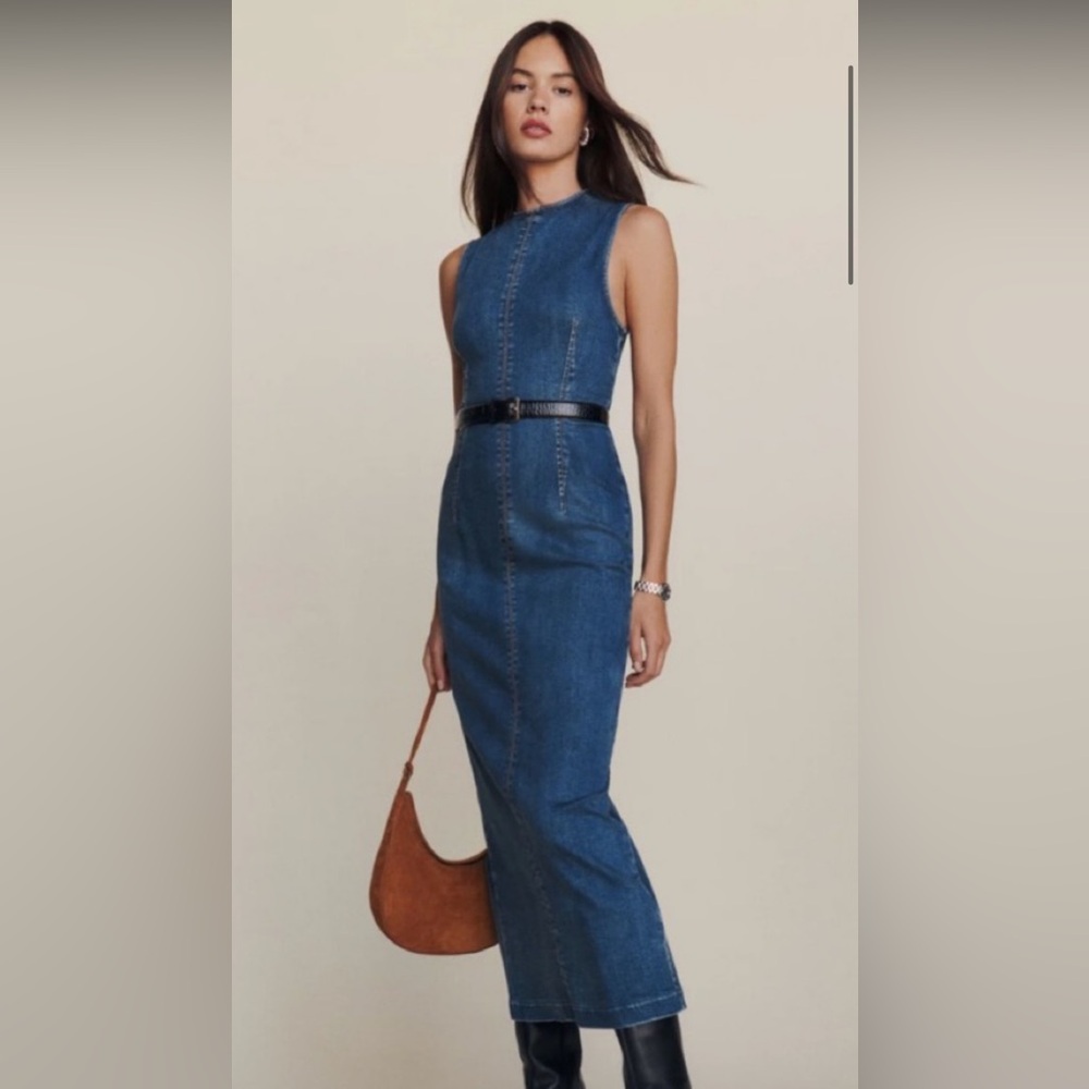 Reformation Blue Kendi Midi Dress